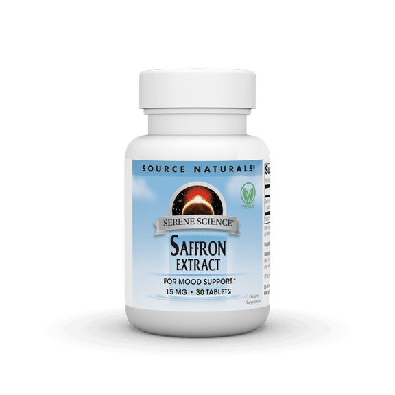Source Naturals Serene Science Saffron Extract for Mood Support*, 15mg Vegan Tablets - 30 Counts