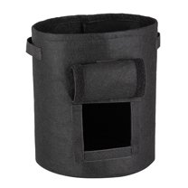 Luxcidy Potato Grow Bags 10 Gallon Bilateral Doors, Heavy Duty Fabric Grow Bags with Handle and Harvest Window, Non-Woven Planter Pot Plant Garden Bags to Grow Vegetables Potato Tomato (Black)