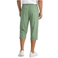 thumbnail image 5 of Axiiglly Capri Pants for Men, Drawstring Mid Waist Loose Fit Pants, Beach Vacation Stretchy Capris with Pockets, S-2XL, 5 of 7