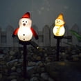 thumbnail image 5 of Paquete de 2 luces solares de muñeco de nieve, luces solares navideñas, luces decorativas de paso para jardín y muñeco de nieve, 5 of 5