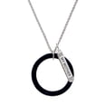 thumbnail image 1 of Delight Jewelry Acrylic 1 1/2" Ring Black Silvertone Always My Mother Bar Charm Necklace, 23", 1 of 4