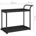 thumbnail image 2 of OnlineGymShop CB23667 39 in. Mobil Rattan 2 Tier Bar Cart, Black, 2 of 3