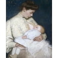 thumbnail image 2 of Perry, Lilla Cabot 26x32 White Modern Wood Framed Museum Art Print Titled - Nursing The Baby, 2 of 4