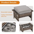 thumbnail image 5 of PARKWELL Outdoor 2-Piece Patio Rattan Ottoman,Wicker Footstool Seat Side Table with Cushion for Backyard, Balcony, Poolside,Gray, 5 of 7