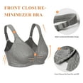 thumbnail image 5 of Exerin Women's Front Closure Full Coverage Wirefree Posture Back Plus Size Bra(Grey,42C), 5 of 6