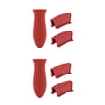 thumbnail image 4 of Bewildely 4 piezas de cubierta de mango de olla, accesorios de utensilios de cocina, cubiertas de sartenes para protección de decoración Rojo 2piezas Bewildely CBP457890, 4 of 6