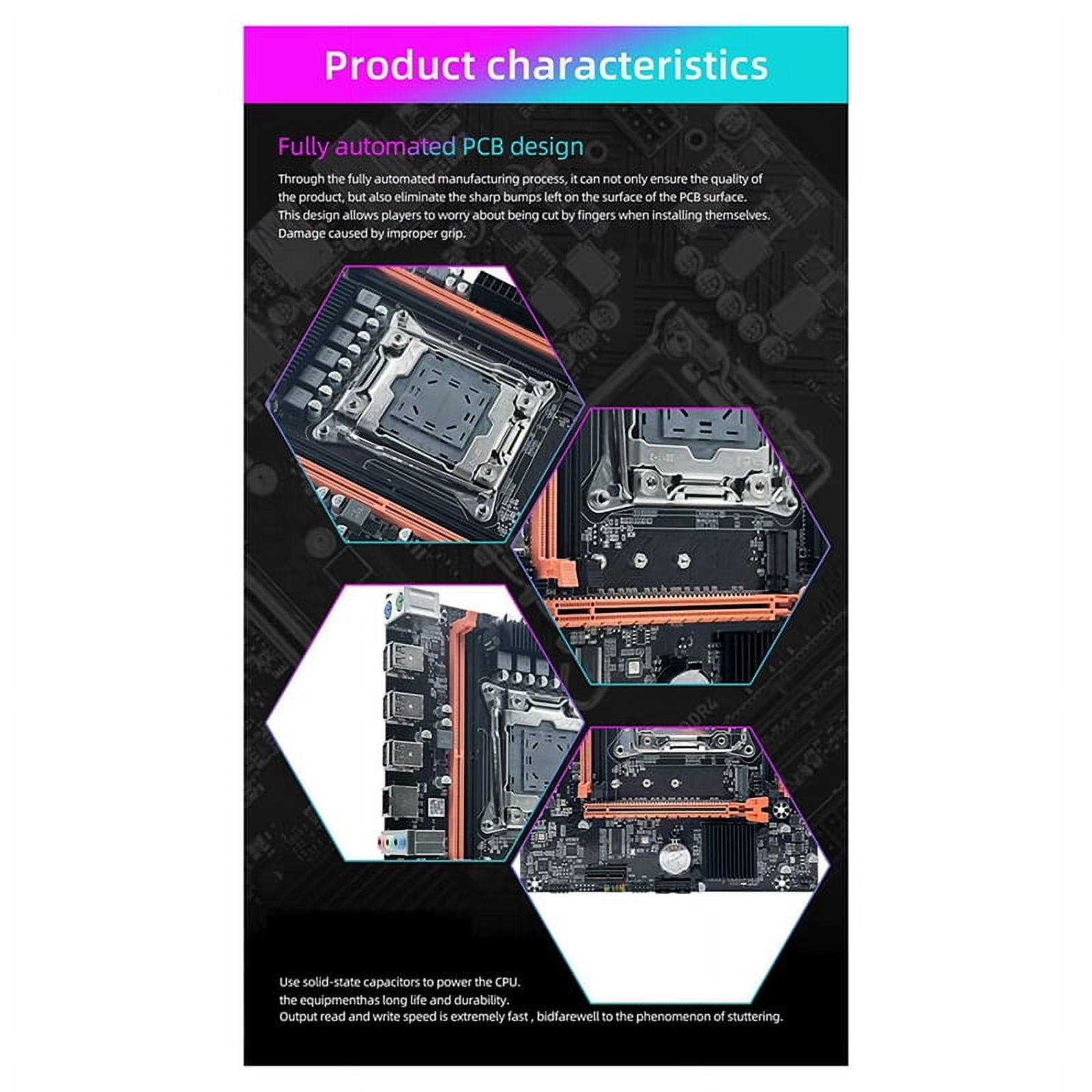 X99E Desktop Motherboard Dual Channel Supports 4XDDR4 RECC RAM PCIE X16 NVMe Gigabit LAN Card Computer Motherboard