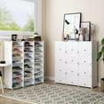 Ktaxon 12 Cubes 48 Pairs Modular Plastic Shoe Storage Boxes