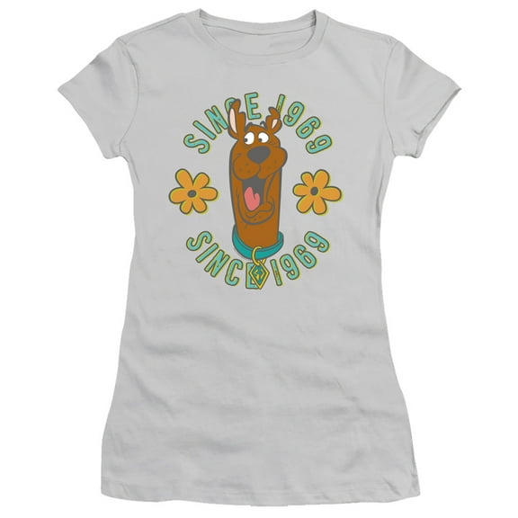 Scooby Doo In The Middle Junior Women's T-Shirt Sheer Silver