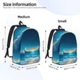 thumbnail image 2 of Disketp Night Sky Beach Scene print Canvas Backpack Lightweight Travel Daypack Student Rucksack Laptop Backpack-Medium, 2 of 5