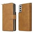 thumbnail image 2 of Feishell for Samsung Galaxy S21 (6.2 inch) Wallet Case for Women Men,Premium PU Leather Magnetic Clasp Zipper 9 Card Slots Folio Flip Holder Shockproof Purse Phone Case with Wrist Strap,Brown, 2 of 8