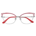 thumbnail image 4 of Gafas de Bloqueo de Luz Azul Luz Azul Marco de Diseñador de Moda Tensión Ocular Glare Gafas TV Teléfono Gafas de Lectura rojo plata Baoblaze anteojos de mujer, 4 of 7