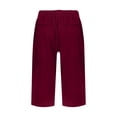 thumbnail image 7 of Resicozy Capri Pants for Women 2026 Knee Length Cotton Linen Capris Summer Straight Leg Loose Beach Bermuda Shorts with Pockets Wine 5XL, 7 of 7