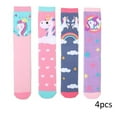 thumbnail image 3 of Esaierr 4 Pairs Girls Knee High Socks Soft Cotton Compression Socks Knee Cartoon Long Socks for Toddler Kids 2-12 Years Old, 3 of 9
