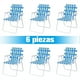 thumbnail image 2 of Costway 6 Sillas Plegables para Playa con Reposabrazos y Estructura en Acero en Forma de U Azul 57 x 59 x 78 cm, 2 of 9