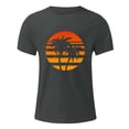 thumbnail image 4 of Men's Short Sleeve Graphic T-Shirt, Hawaiian Tropical Tree Printed Summer Casual Tee Dark Gray,S, 4 of 5