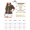 thumbnail image 6 of DARING DIVA Women's Plus Sparkly V Neck Short Sleeve Party Tops Blouses 1X Gold, 6 of 6