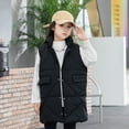 thumbnail image 6 of LYMAYTER 7-14 Years Boys Girls Winter down Vest Youth Puffer Mid-Length Warm Waistcoat for Kids Solid Color Sleeveless Jacket, 6 of 9