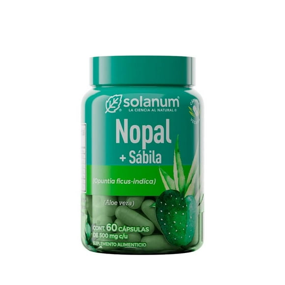 Suplemento alimenticio Solanum HB nopal + sávila 60 cápsulas de 500 mg