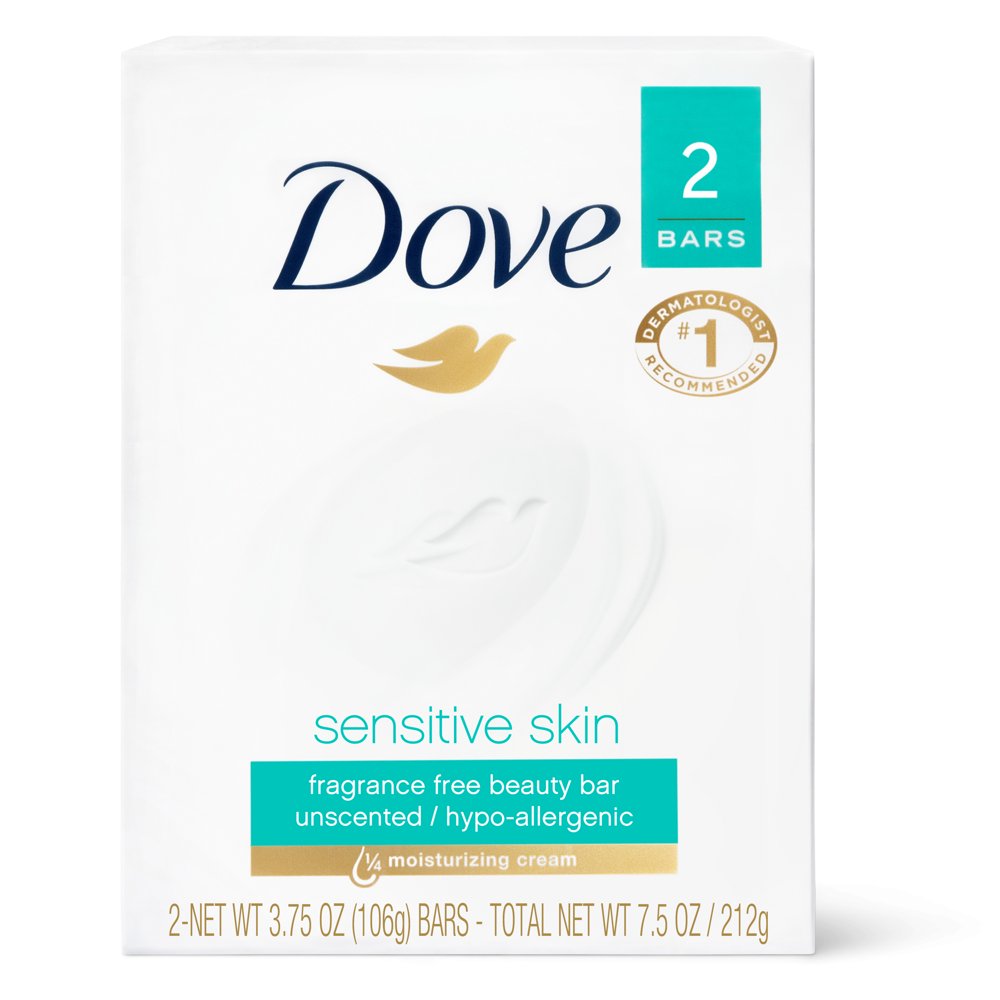 Dove Moisturizing Beauty Bar Sensitive Skin, 3.75 oz, 2 Bars Walmart