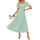 thumbnail image 1 of Vestido midi floral boho de verano ZESICA con cuello cuadrado, talla mediana, 1 of 8