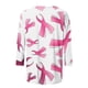 thumbnail image 4 of Camisetas Casuales de las Mujeres Impresas 3/4 Manga Blusa Cuello Redondo Estante de Imitación, Moda Casual Top para las Mujeres, 4 of 5