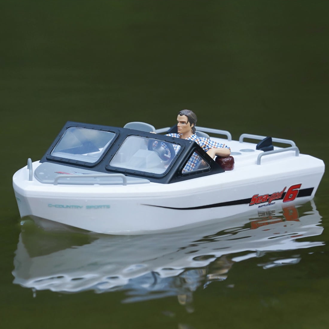 1/12 High Speed RC Jet Boat, Brushless Motor Watercraft Electric Remote Control Boat with Safe Internal Propeller, 2.4GHz 50m Range, Long Endurance Summer Water Toy (White)