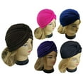 thumbnail image 2 of 5 Women Stretchy Turban Chemo Cap Bennie Head Wrap Headwear (5 DK), 2 of 2
