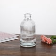 thumbnail image 4 of Small Clear Glass Bud Vase, Mini Decorative Flower Container, Tabletop Centerpiece for Living Room Bedroom Office Floral Arrangements, 4 of 6