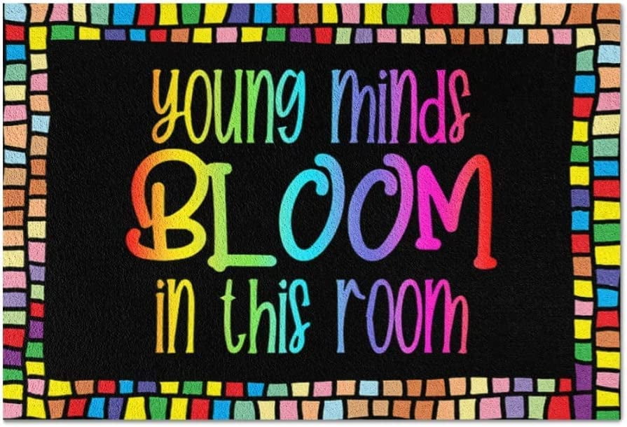 Young Minds Bloom in This Room Classroom Mat, Classroom Door