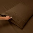 thumbnail image 5 of 1800 Thread Count 5 Piece Deep Pocket Egyptian Comfort Bedroom Bedding Sheet Set Split King Size Chocolate Brown Colour, 5 of 6