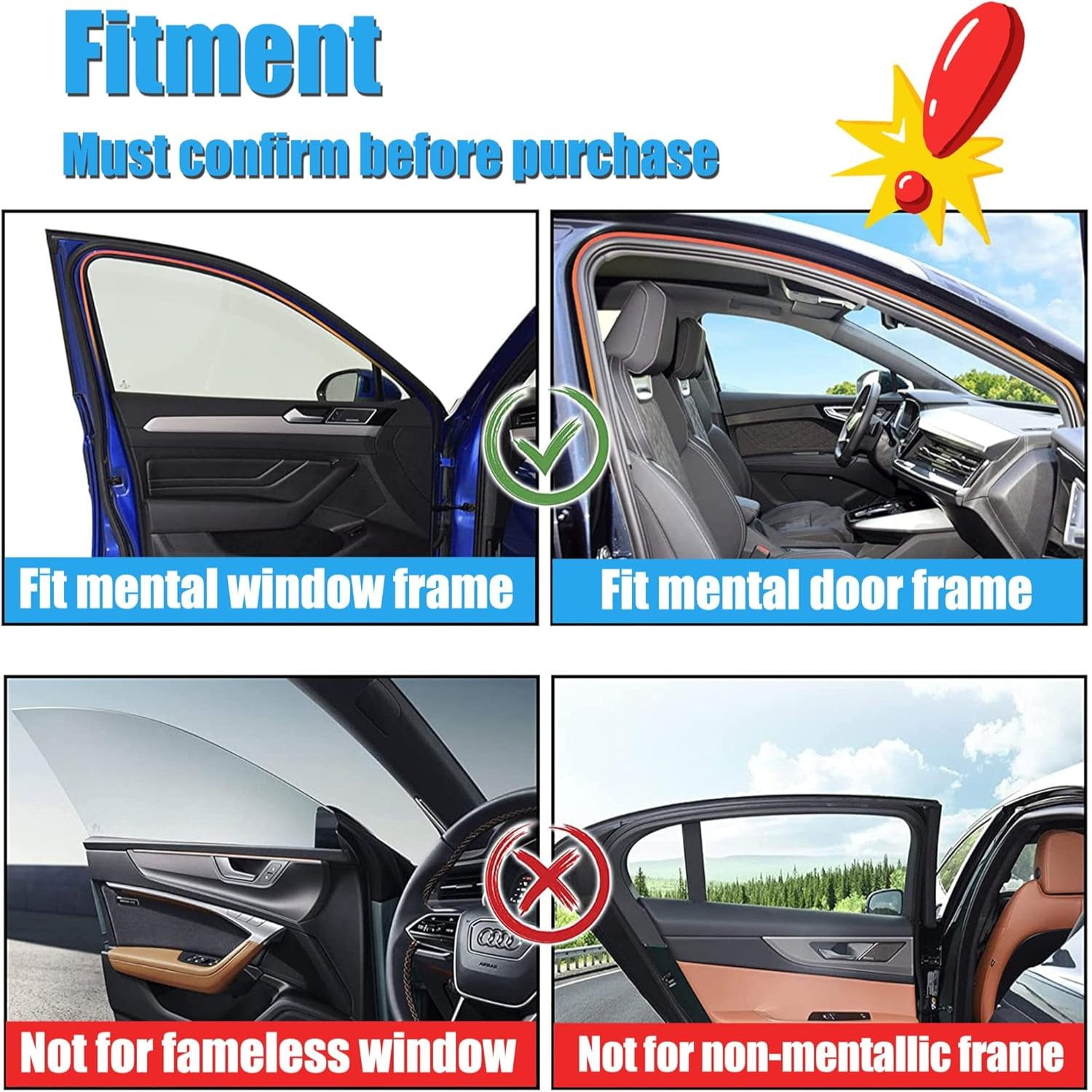 4-Pack Magnetic Car Window Sun Shades – Blackout Privacy Curtains for Baby, Sleeping– Side Window Sunshade for SUV MPV Sedan