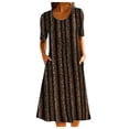 thumbnail image 1 of QIPOPIQ Robes pour Femmes avec Poches Manches Courtes Col Rond Robes Décontractées Tendance Robe d'Été Robe Imprimée Décontractée Robe Ample Offres 2023, 1 of 8