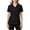 Black, variant on Women V Neck Scrub Top Stretch Medical Uniform with Pockets Fashion Notch Soft Breathable Easy Care Fabric Workwear