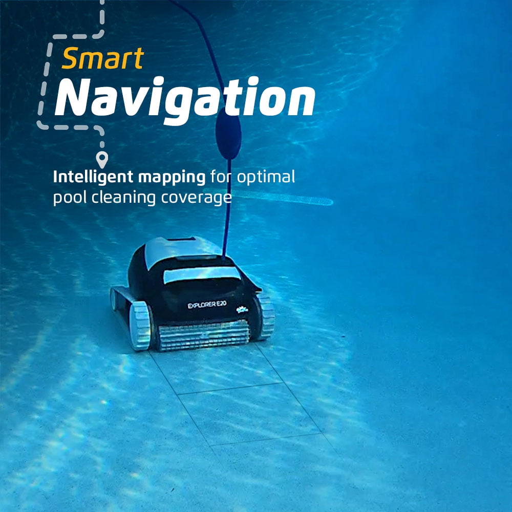 Restored Dolphin (2025 Model) Explorer E20 Automatic Robotic Pool Vacuum Cleaner, Wall Climbing, Active Scrubber Brush, Ideal for In-Ground Pool up to 33 FT in Length - Refurbished