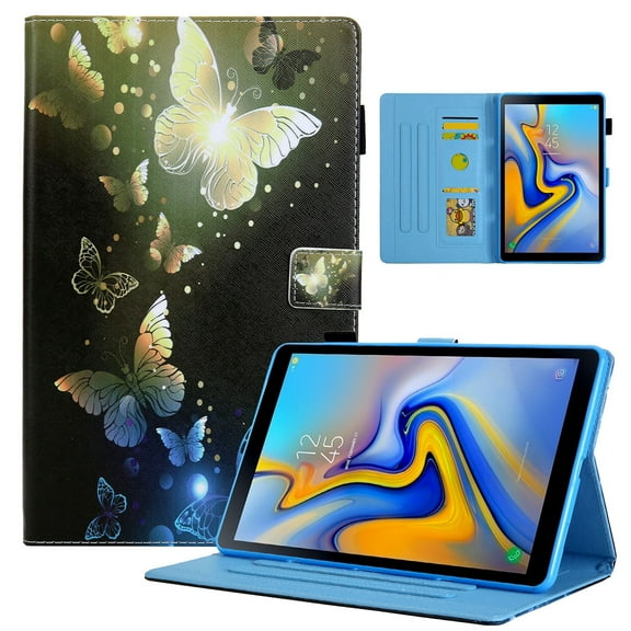 Dteck Flip Case for Samsung Galaxy Tab A7 Lite 8.7-inch 2021 Tablet models SM-T220 / T225, Cute Pattern PU Leather Folio Case Multi-angle Stand Cover with Card Slots,24 Gold Butterfly