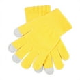 thumbnail image 3 of Dyfzdhu Men Women Non Slip Gloves Stretch Knitted Wool Show Finger Solid Color Cycling Gloves Yellow, 3 of 3