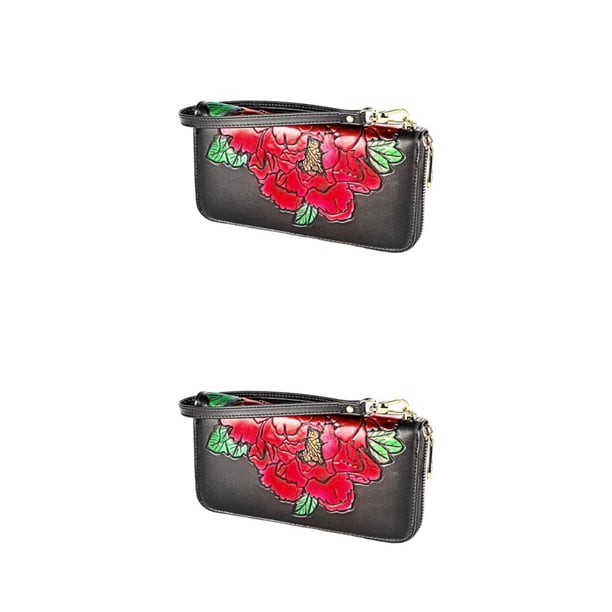 Monedero Qarigey de mujer portátil Rojo Tipo 2 2piezas