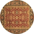thumbnail image 1 of Ahgly Company Indoor Round Oriental Brown Traditional Area Rugs, 8' Round, 1 of 4