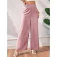 thumbnail image 5 of Women Linen Palazzo Pants Summer Boho Wide Leg High Waist Casual Lounge Pant 2026 Beach Travel Vacation Outfits Pink M, 5 of 8