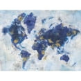 thumbnail image 3 of Nai, Danhui 24x19 Black Modern Framed Museum Art Print Titled - Indigo World Map, 3 of 5