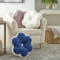 thumbnail image 5 of Mina Victory Sofia Velvet Sherpa Flower 17" X 17" Navy Indoor Throw Pillow, 5 of 5