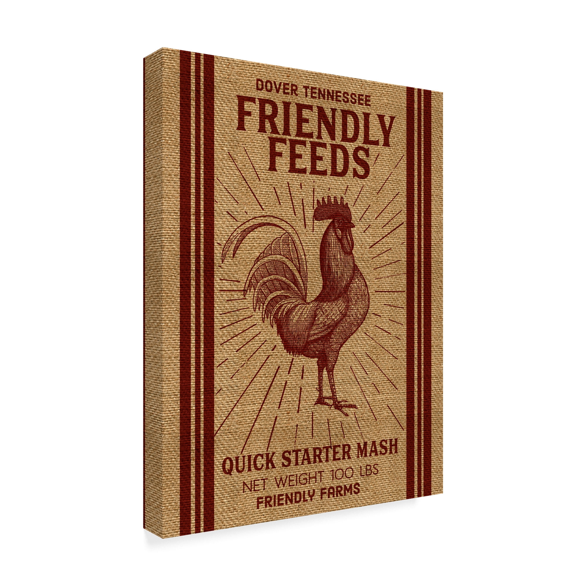 Trademark Fine Art 'Friendly Feeds Rooster' Canvas Art by Marcee Duggar