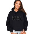 thumbnail image 4 of Checkered Mama Hoodie for Women Trendy Varsity Checkerboard Pullover, Black Hoodie, M, 4 of 8