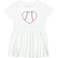 thumbnail image 3 of Inktastic Heart Shaped Baseball Girls Baby Dress, 3 of 5