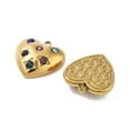 thumbnail image 2 of Ion Plating(IP) 304 Stainless Steel Pendant with Rhinestone Heart Real 18K Gold Plated 15.5x15x5mm Hole: 1.4mm, 2 of 3