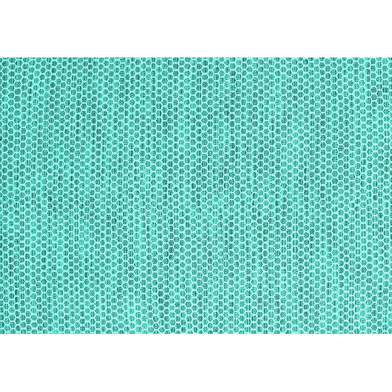 Ahgly Company Machine Washable Indoor Rectangle Abstract Turquoise Blue Contemporary Area Rugs, 7' x 9'