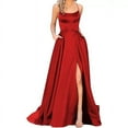 thumbnail image 2 of Vestido de dama de honor de color sólido, vestido largo, adelgazante, sin hombros, vestido de noche de dama de honor de moda para novia, 2 of 6