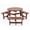 Dark Brown, variant on 6-Person Wooden Picnic Table - Circular Outdoor Dining Set w/ 3 Benches & Umbrella Hole for Garden Patio