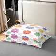 thumbnail image 4 of Erosebridal Colorful Daisy Comforter Cover King, Two Groovy Party Flower Bed Cover, Reversible 3 Pieces (No Comforter), 4 of 6